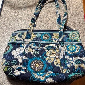 Floral Blue and Cream Women's Bag